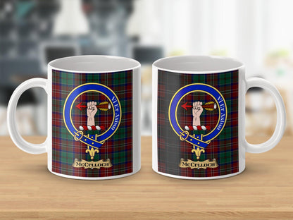 McCulloch Clan Family Crest Tartan Design Coffee Mug - Living Stone Gifts