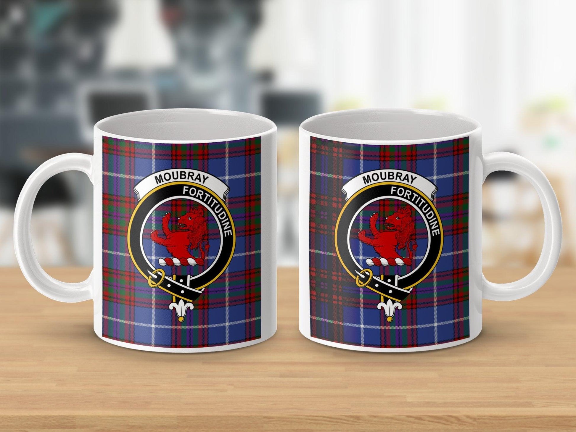 Moubrai Clan Crest and Tartan Design Mug - Living Stone Gifts