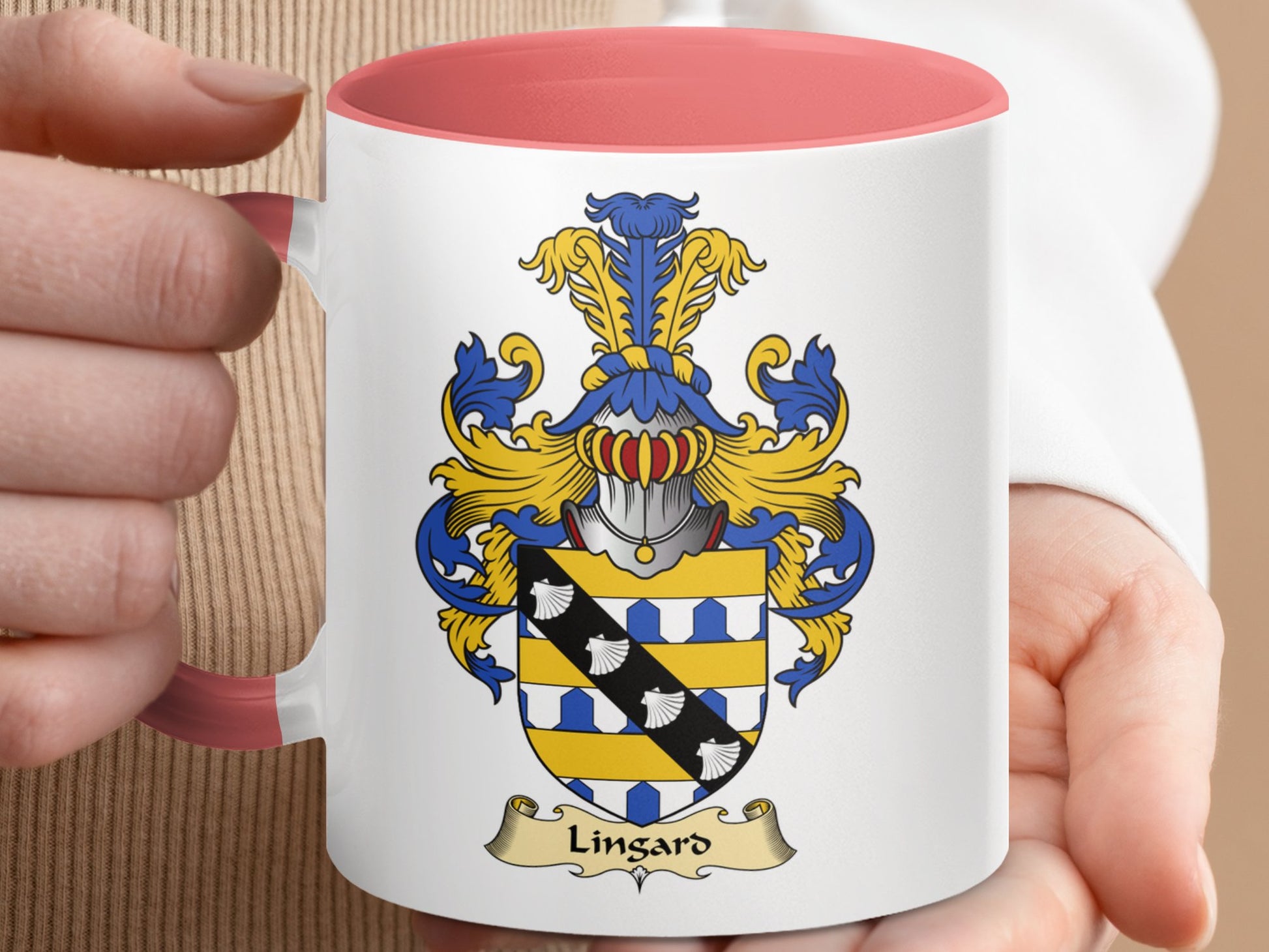 Clan Lingard Scottish Coat of Arms Accent Mug - Living Stone Gifts