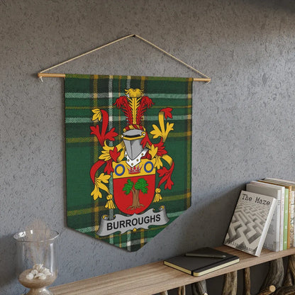 Burroughs Family Crest Tartan Plaid Wall Hanging product