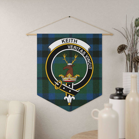 Keith Clan Scottish Tartan Deer Motif Wall Pennant - Celtic Ancestry Gifts