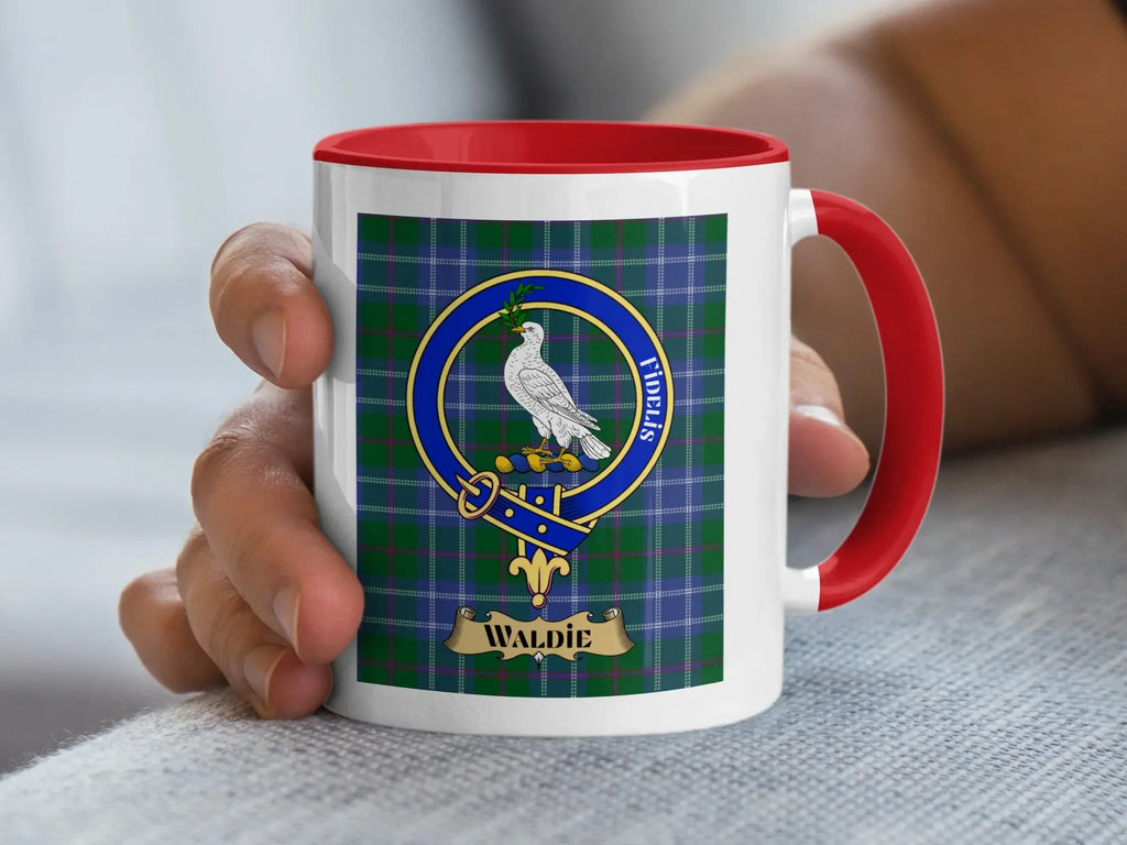 Waldie family crest ceramic mug for everyday coffee and tea