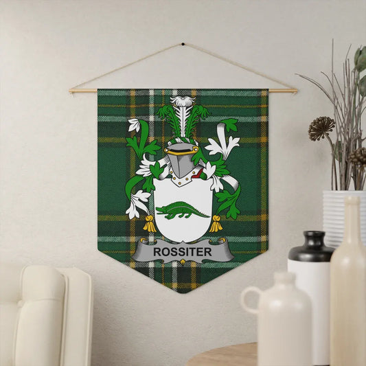 Rossiter Family Crest Tartan Wall Flag product