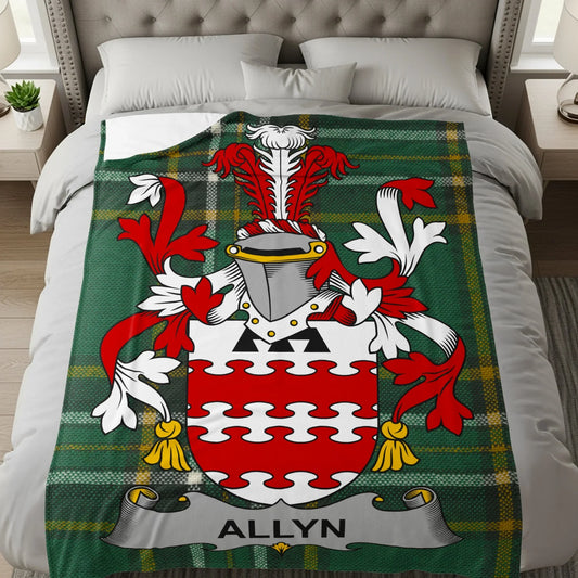 Allyn Family Crest Design on Comfy Blanket product type