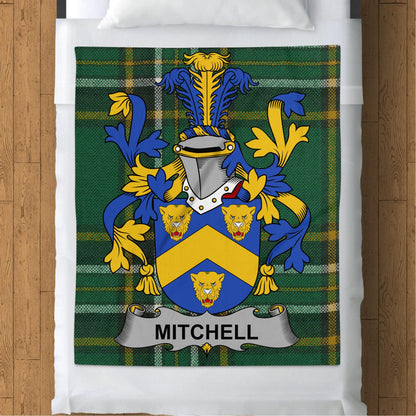 Mitchell Surname Irish Tartan Throw Blanket - Living Stone Gifts