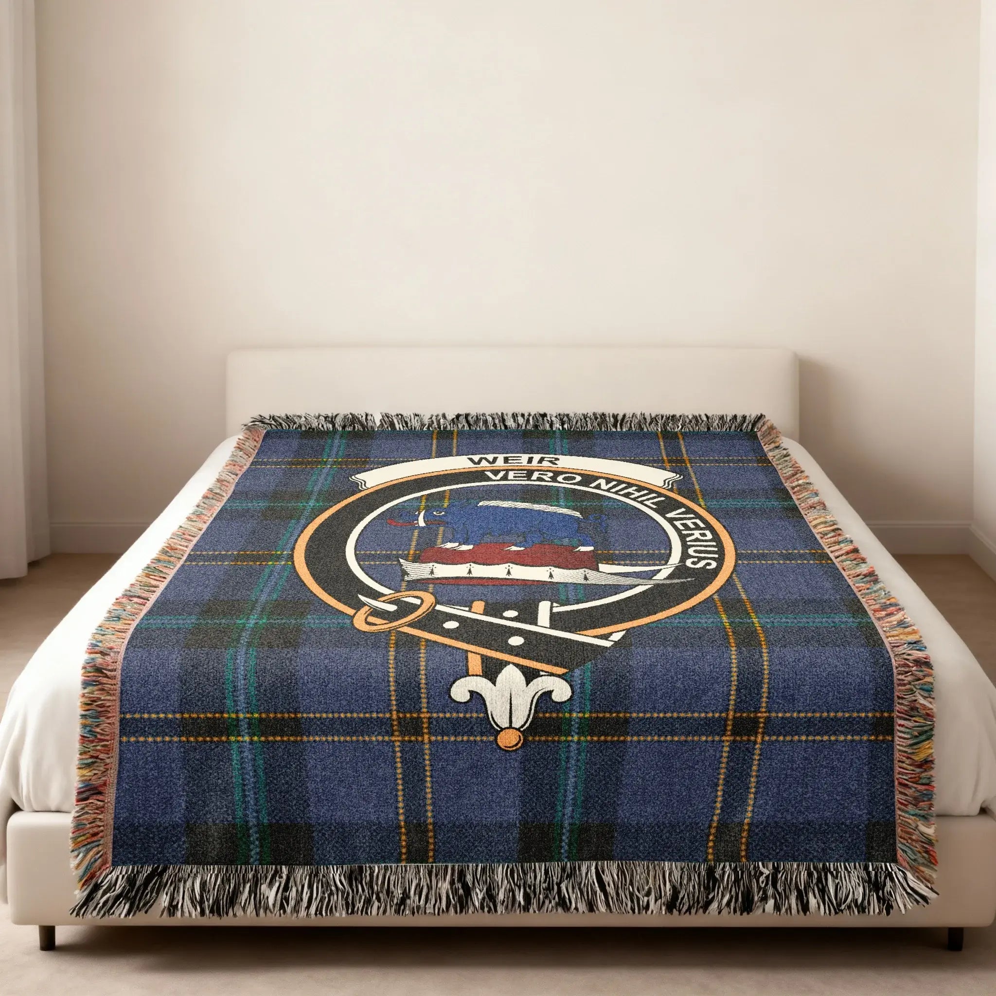 Weir Vero Nihil Verus Tartan Bedspread Blanket