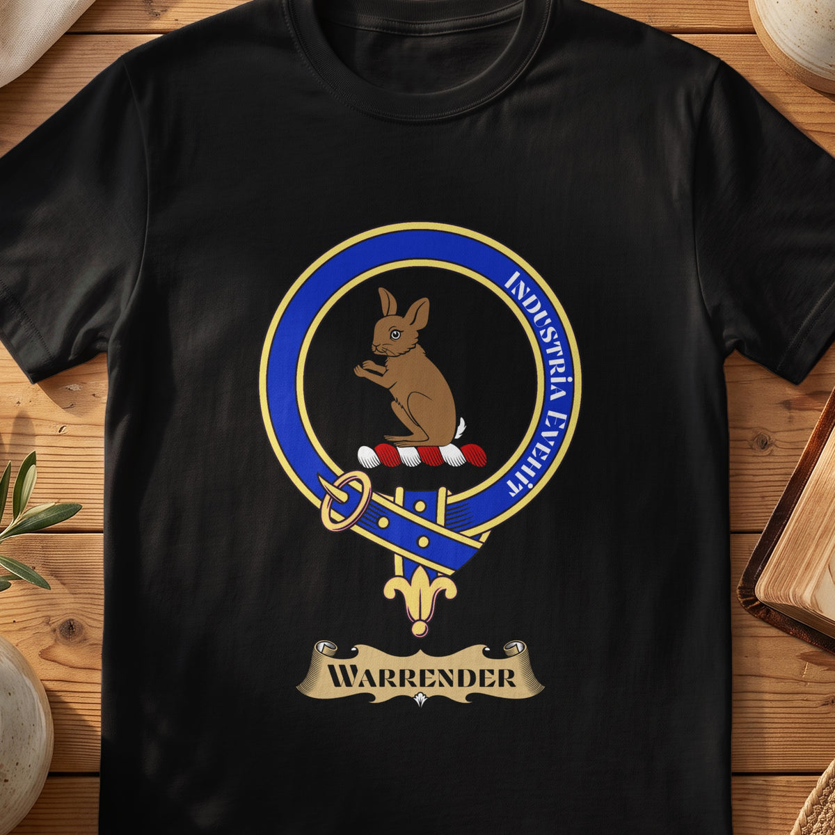 Warrender Scottish clan crest T-shirt in Black