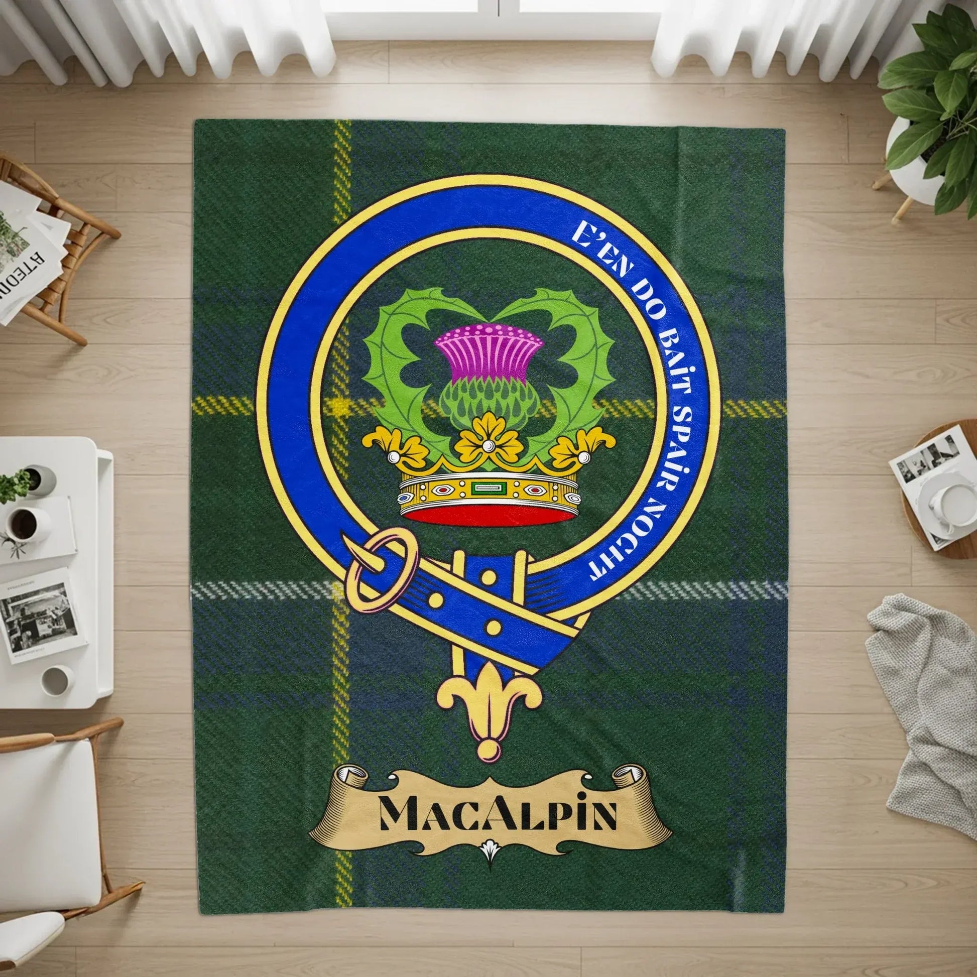 Scottish Clan MacAlpin Tartan Crest Design product
