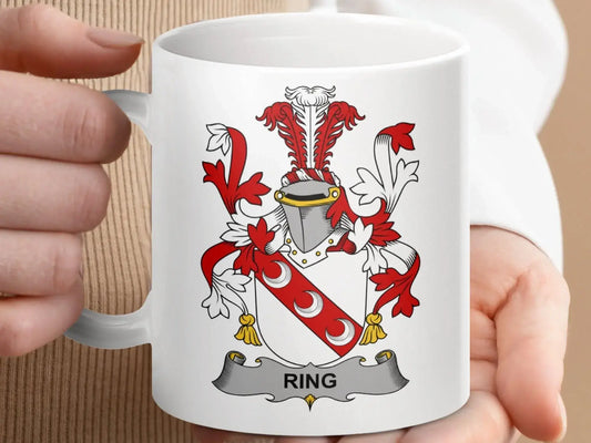 Ring Family Crest Coat Of Arms Mug - Celtic Ancestry Gifts