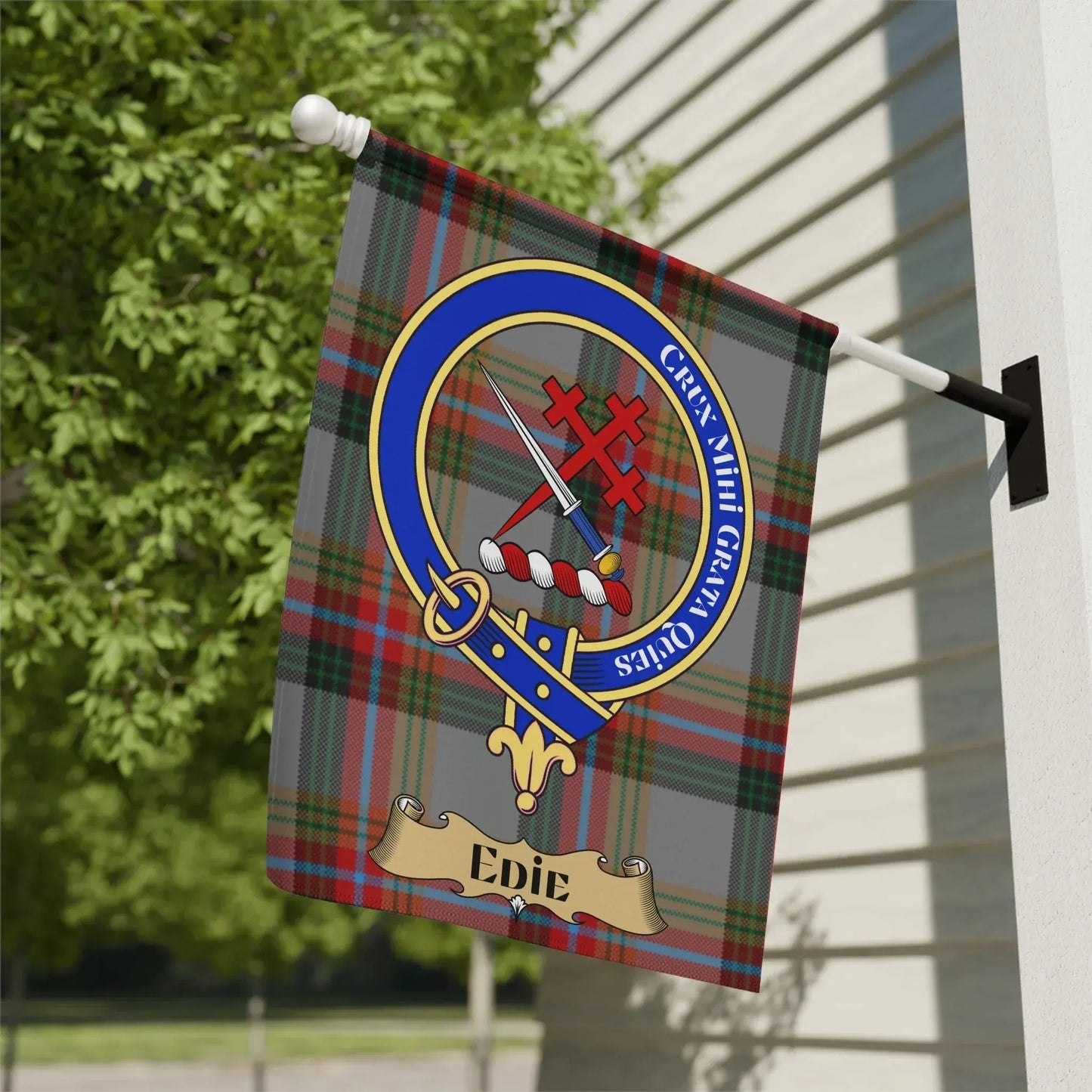 Custom Tartan Design Flag with Crest and Name Banner product type