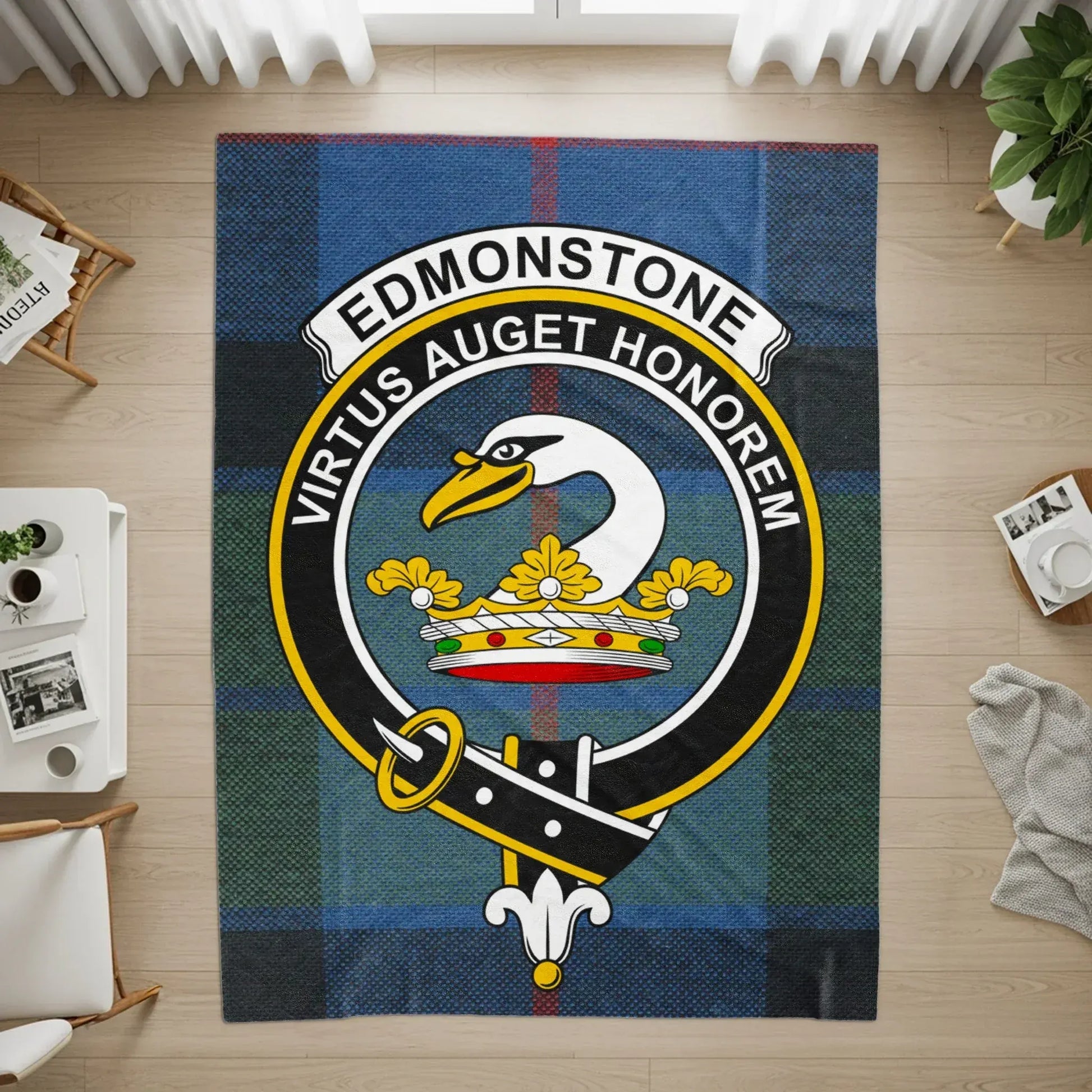 Family Crest Edmonstone Virtus Auget Honorem Tartan product type