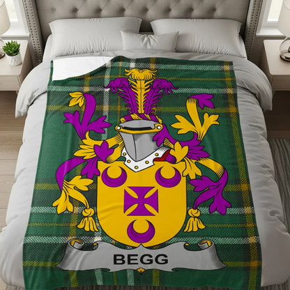 Personalized Family Crest Plaid Throw Blanket product