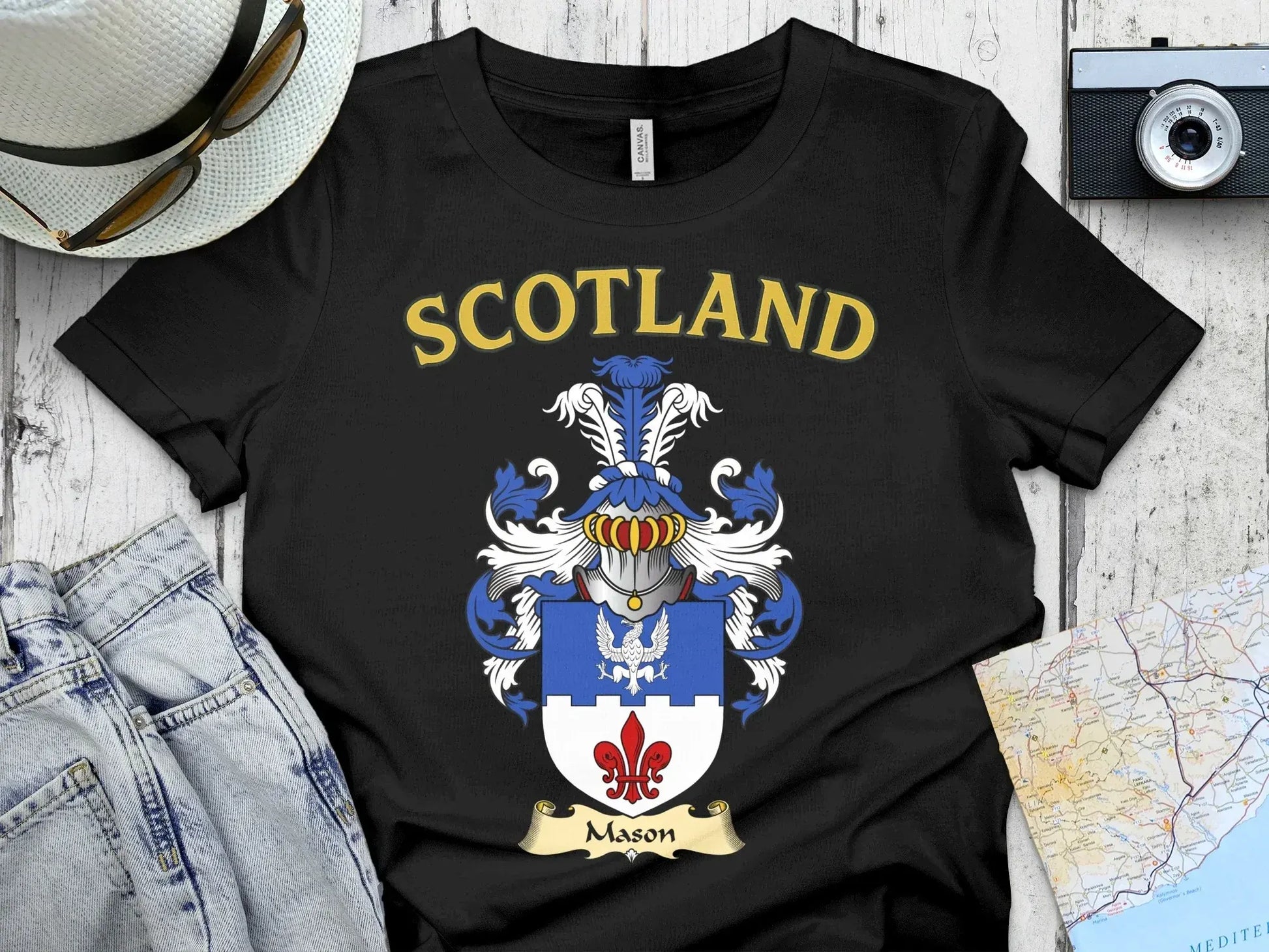 Scotland Crest Design Mason Family Name T-Shirt product type