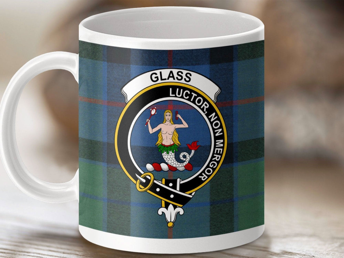 Clan Tartan and Crest Mug with Mermaid Emblem product