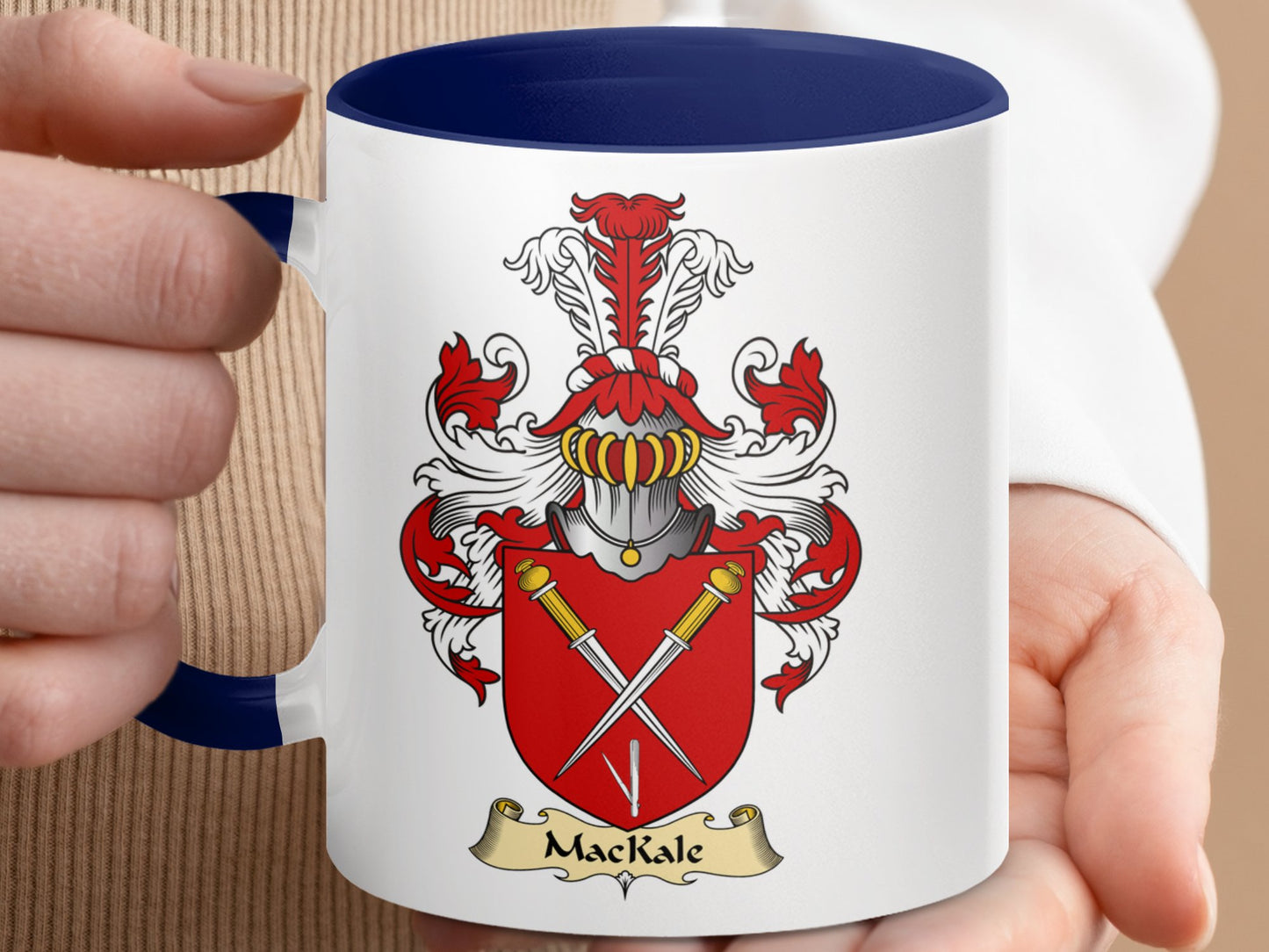 MacKale Family Crest Heraldic Emblem Accent Coffee Mug - Living Stone Gifts