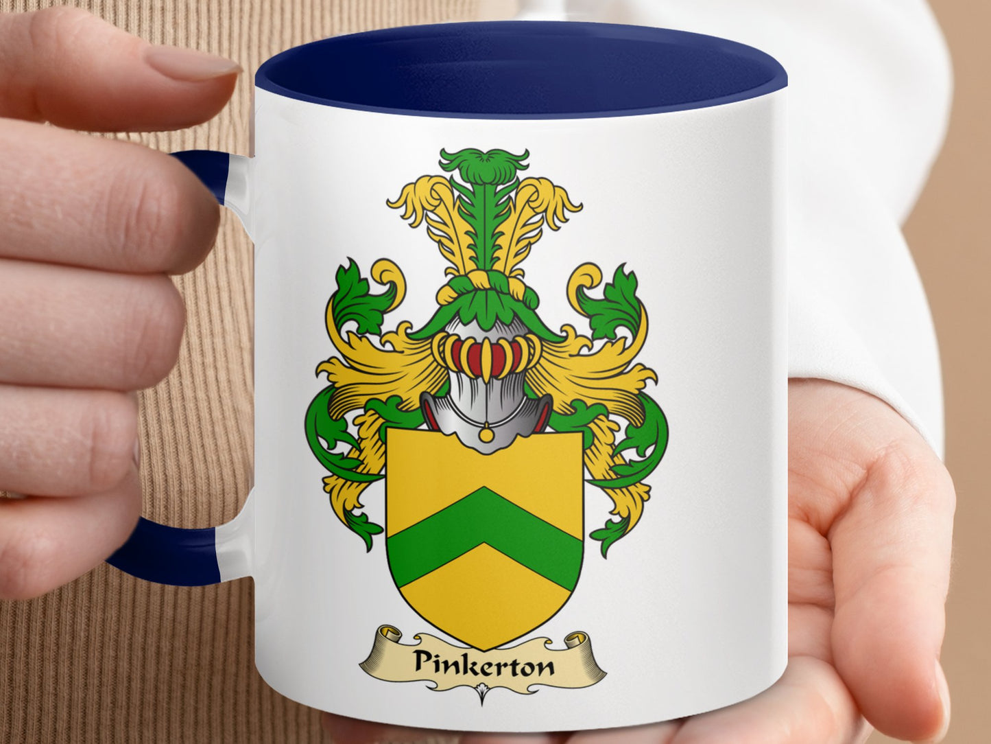 Pinkerton Scottish Family Crest Coat of Arms Mug - Living Stone Gifts