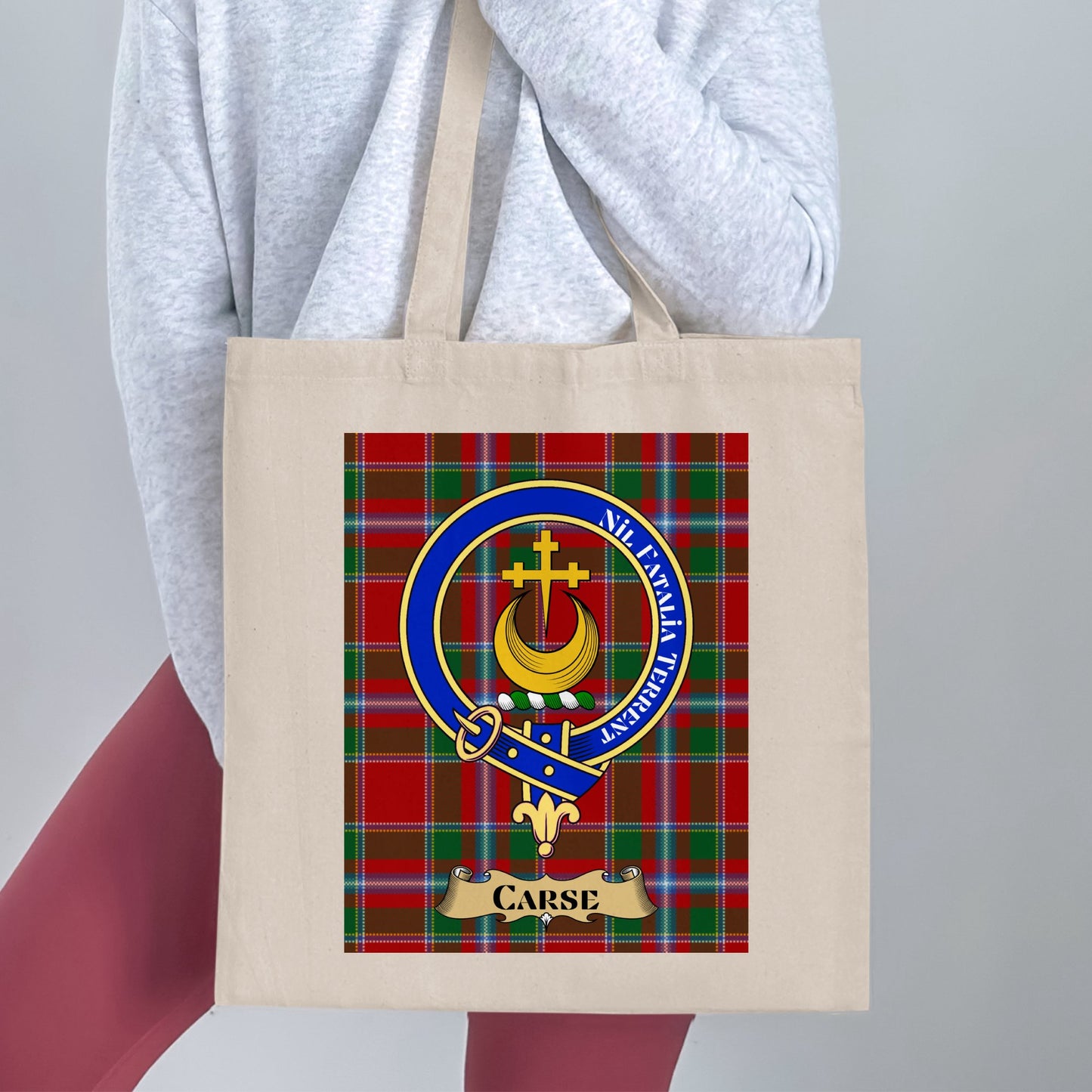 Carse Crest Scottish Tartan Family Emblem Tote Bag - Living Stone Gifts