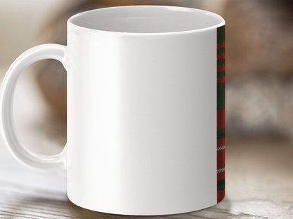 Festive Plaid Design Classic White Ceramic Mug product type
