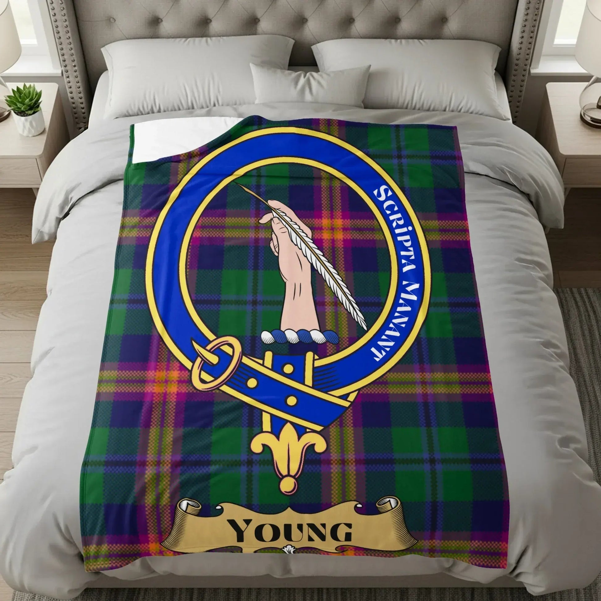 Scripta Manent Young Tartan Pattern Blanket product