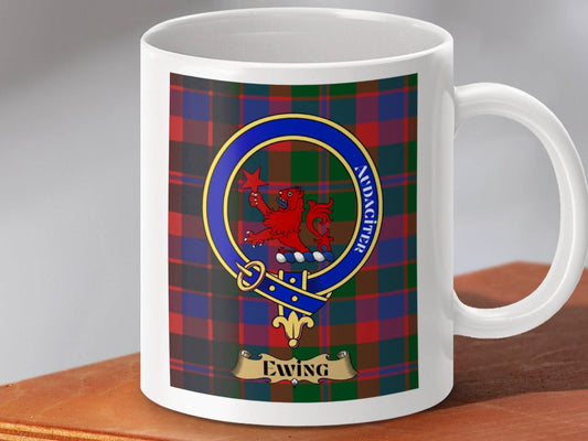 Clan Ewing Tartan Crest Pattern Ceramic Mug product