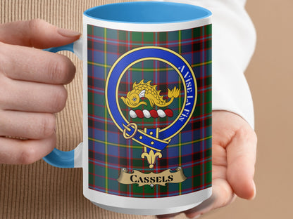 Clan Cassels Scottish Tartan Crest Family Name Mug - Living Stone Gifts