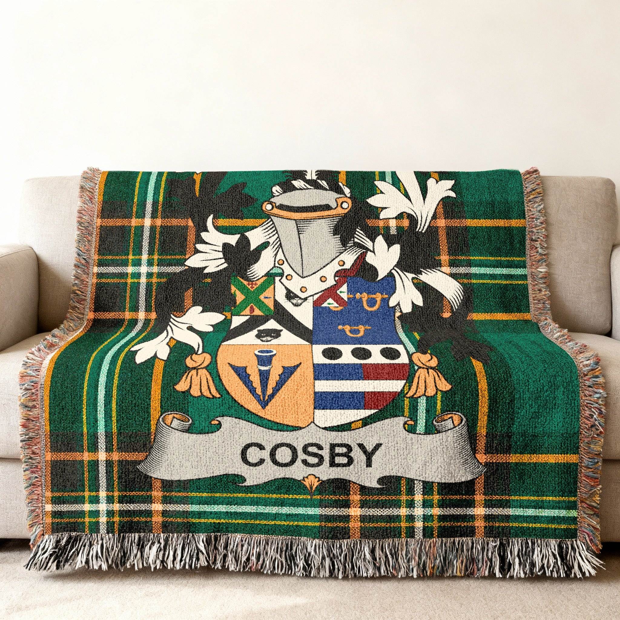 Cosby Family Crest Plaid Tartan Design Throw blanket product type
