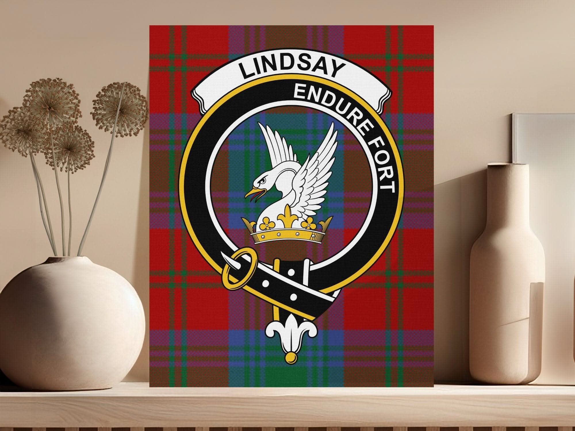 Lindsay Scottish Tartan Crest Canvas Wrap - Celtic Ancestry Gifts