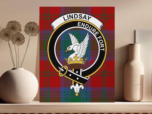 Lindsay Scottish Tartan Crest Canvas Wrap - Celtic Ancestry Gifts