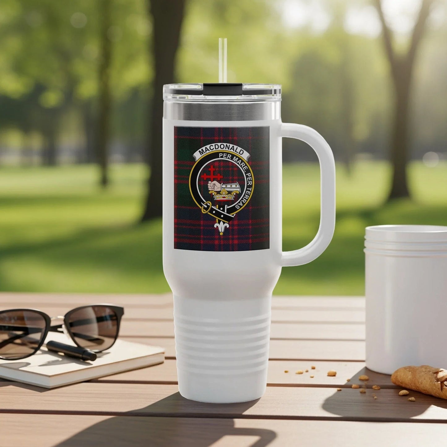 Macdonald Clan Tartan Print Tumbler With Lid product