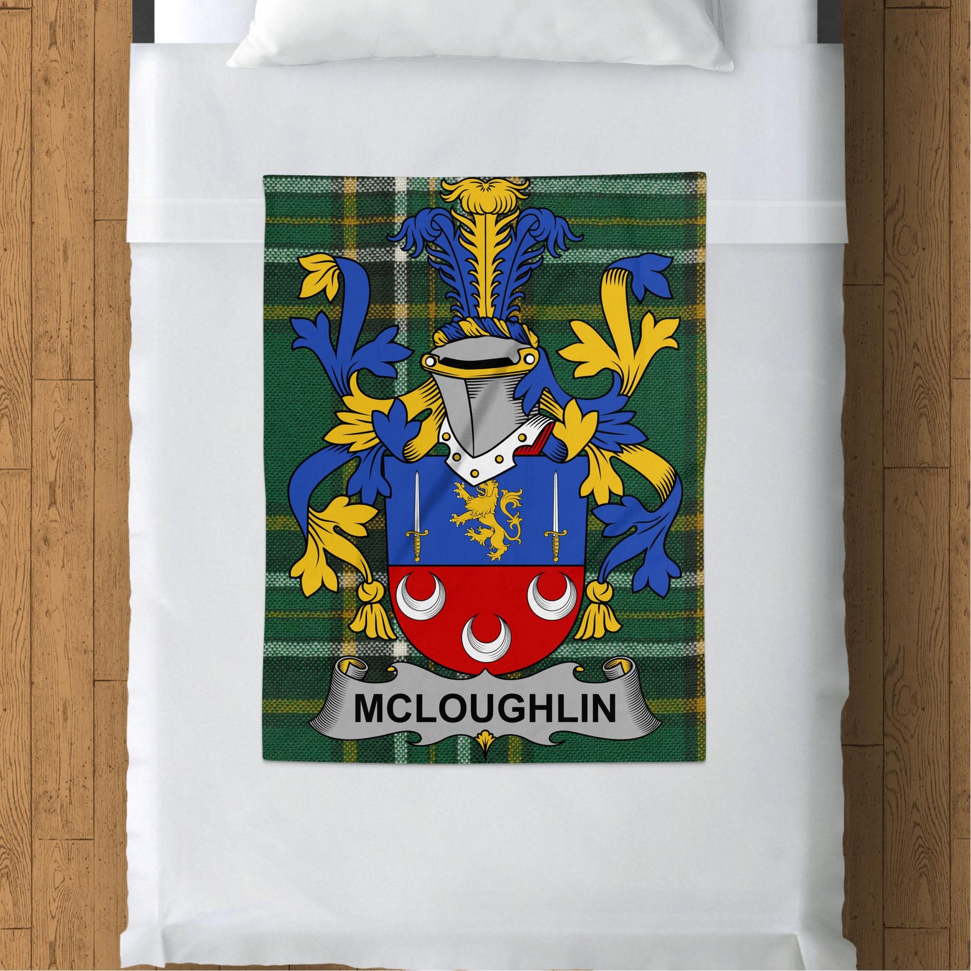 McLoughlin Surname Irish Tartan Throw Blanket - Living Stone Gifts