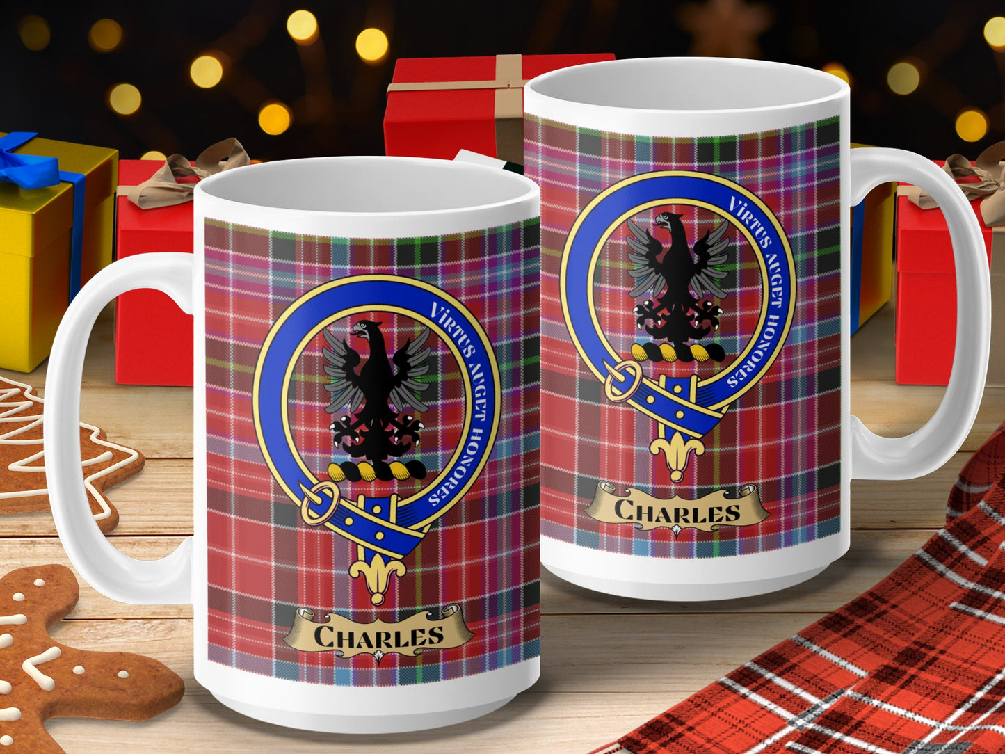 Clan Fergusson Scottish Tartan Crest Charles Mug - Living Stone Gifts