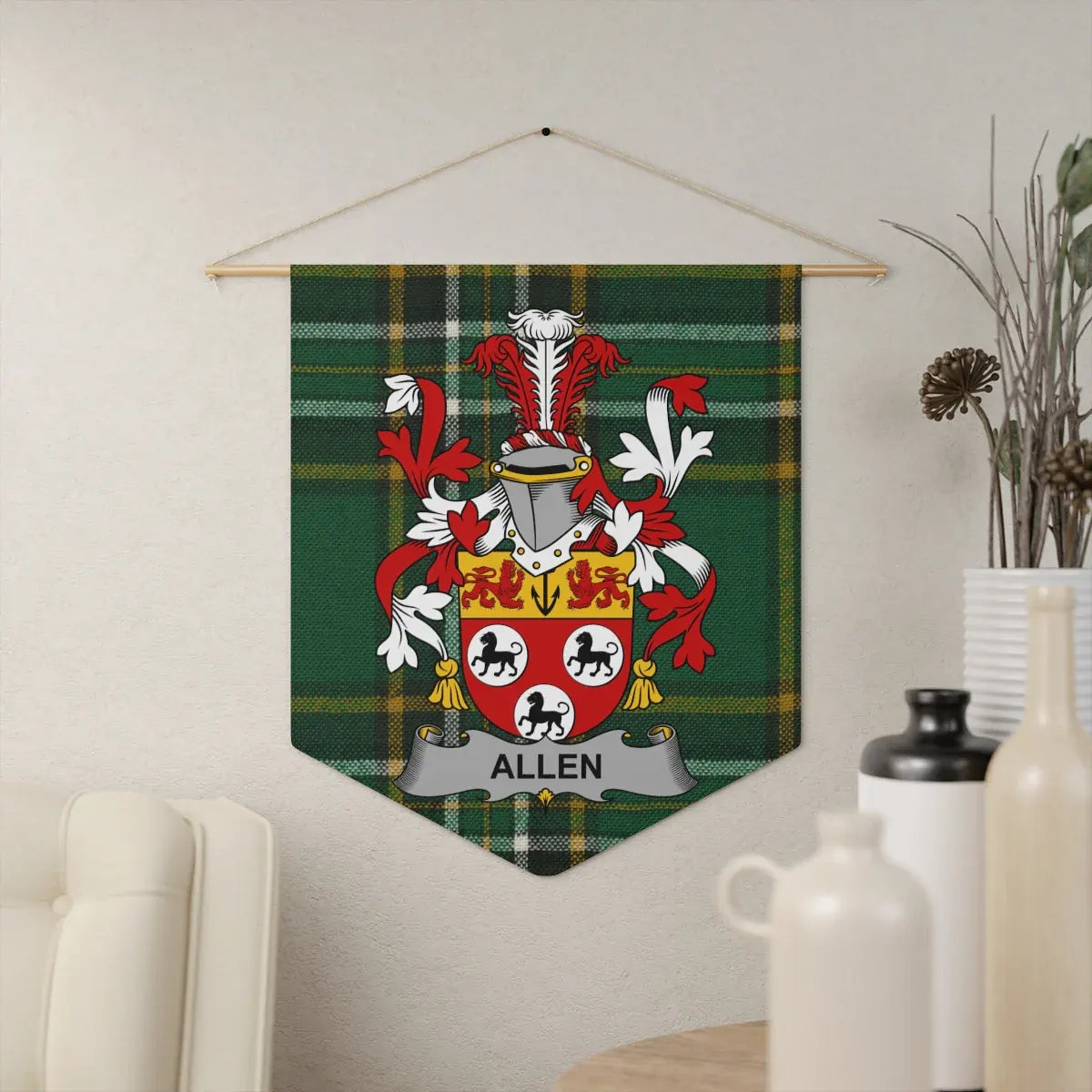 Custom Tartan Pattern Family Crest Wall Banner product type