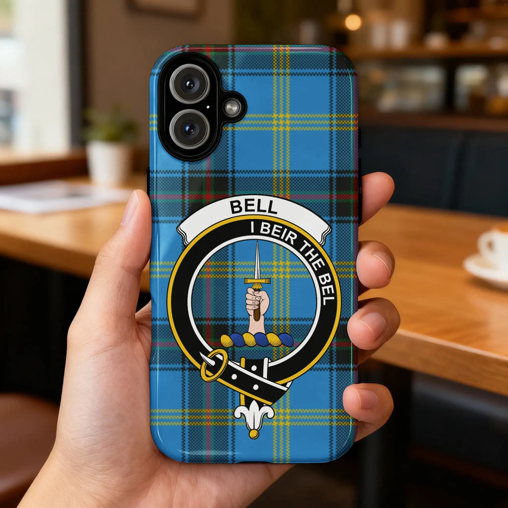 Bell clan crest tartan case on Samsung — Scottish heritage design, full-colour 3D wrap, slim profile