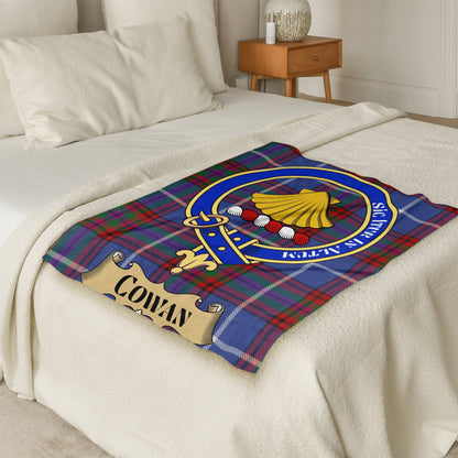 Cowan Clan Scottish Tartan Crest Throw Blanket - Living Stone Gifts