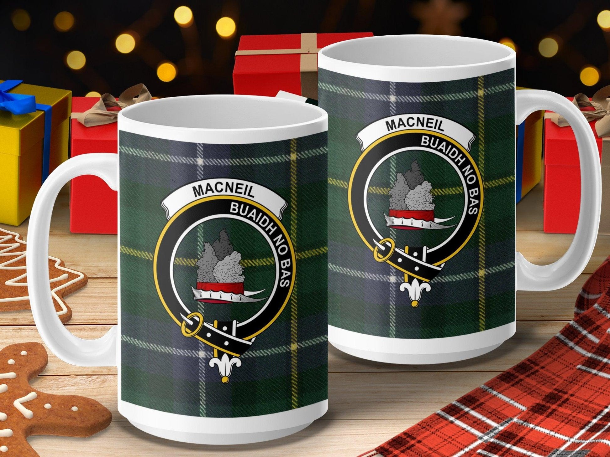 MacNeil Clan Crest BUAIDH NO BAS Custom Coffee Mug - Living Stone Gifts