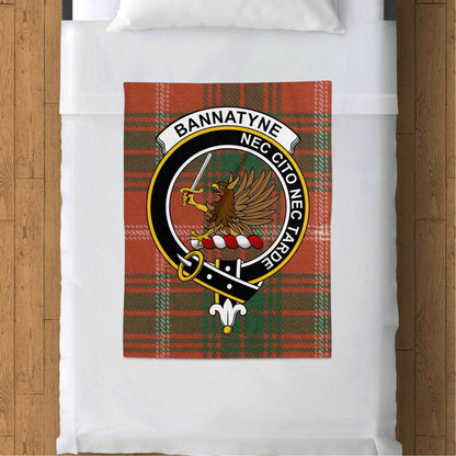 Bannatyne Scottish Tartan Crest Throw Blanket - Living Stone Gifts