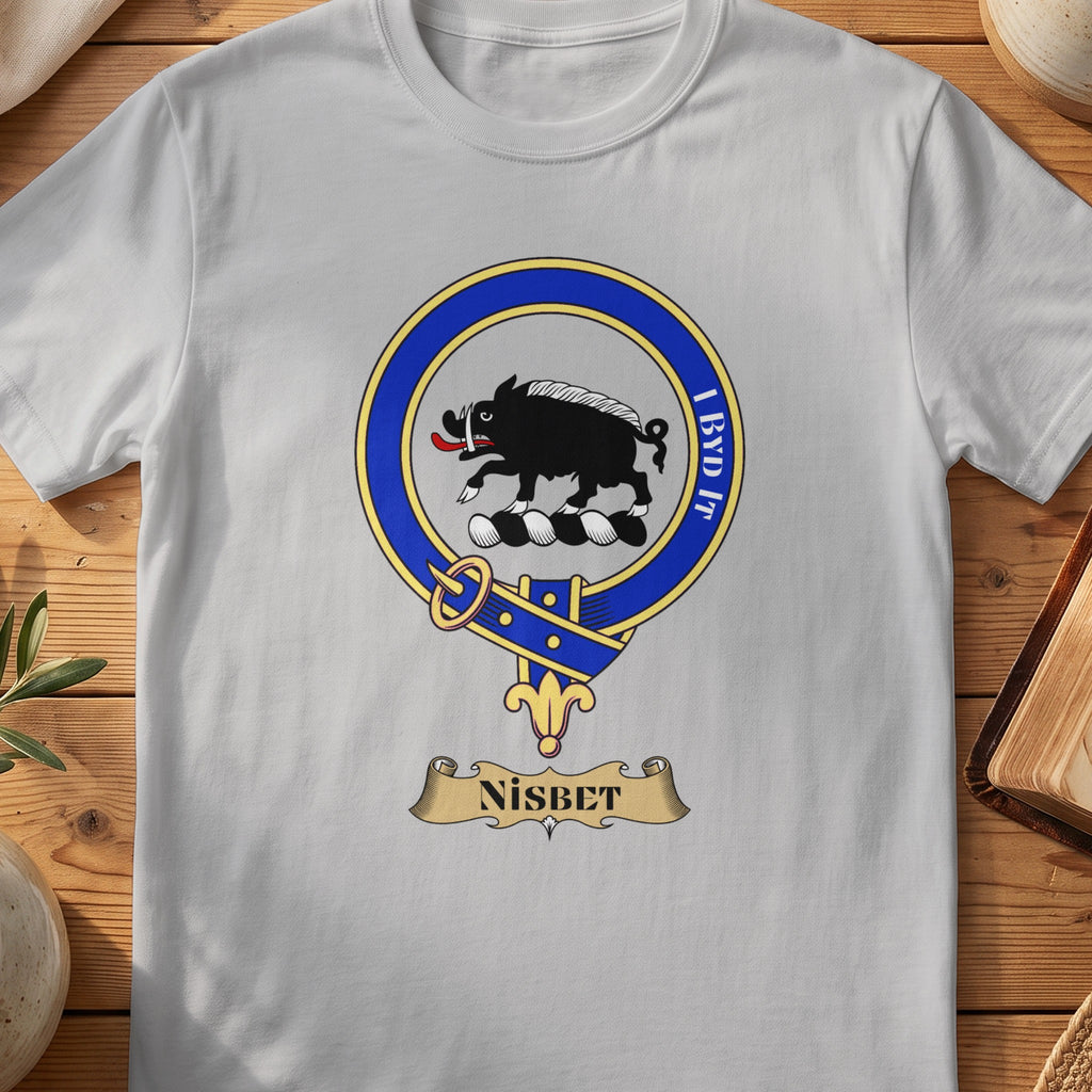 Nisbet Scottish clan crest T-shirt in Sport Grey