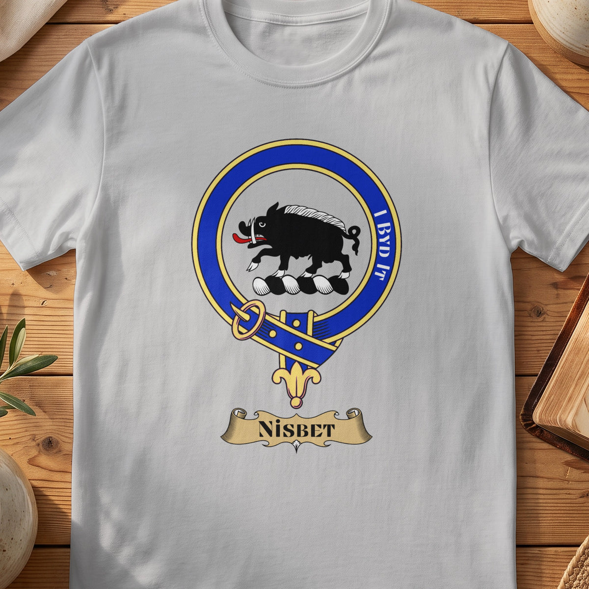 Nisbet Scottish clan crest T-shirt in Sport Grey