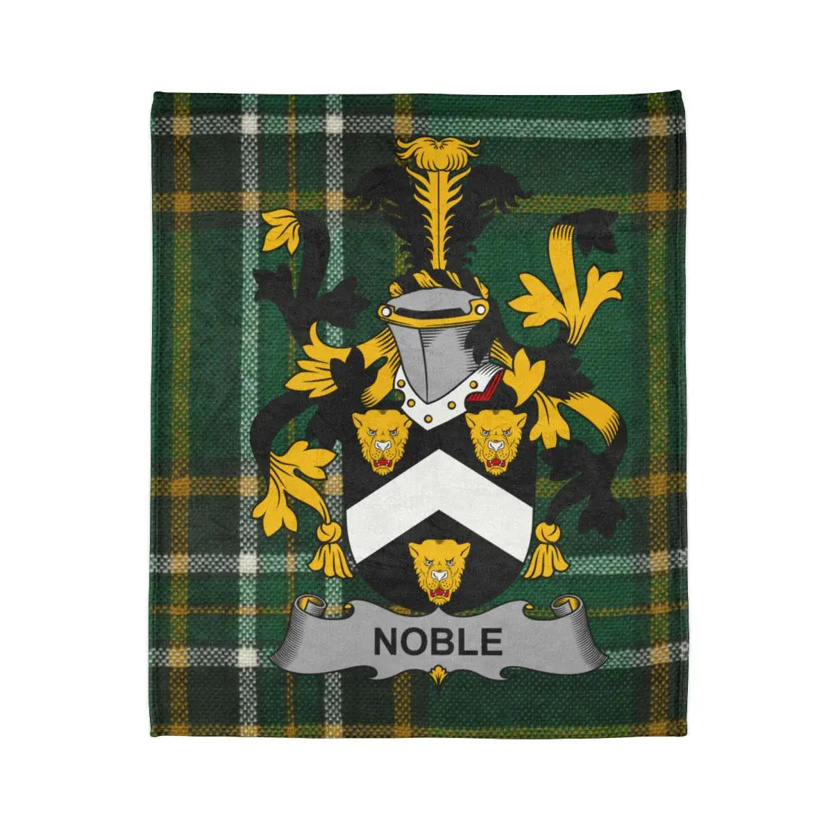 Noble Family Coat of Arms Green Plaid Tapestry product type