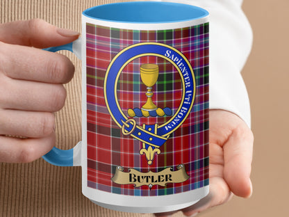 Clan Butler Personalized Plaid Tartan Pattern Mug - Living Stone Gifts