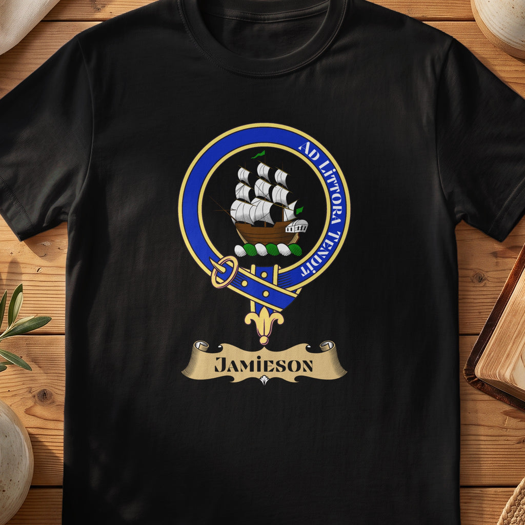Jamieson Scottish clan crest T-shirt in black