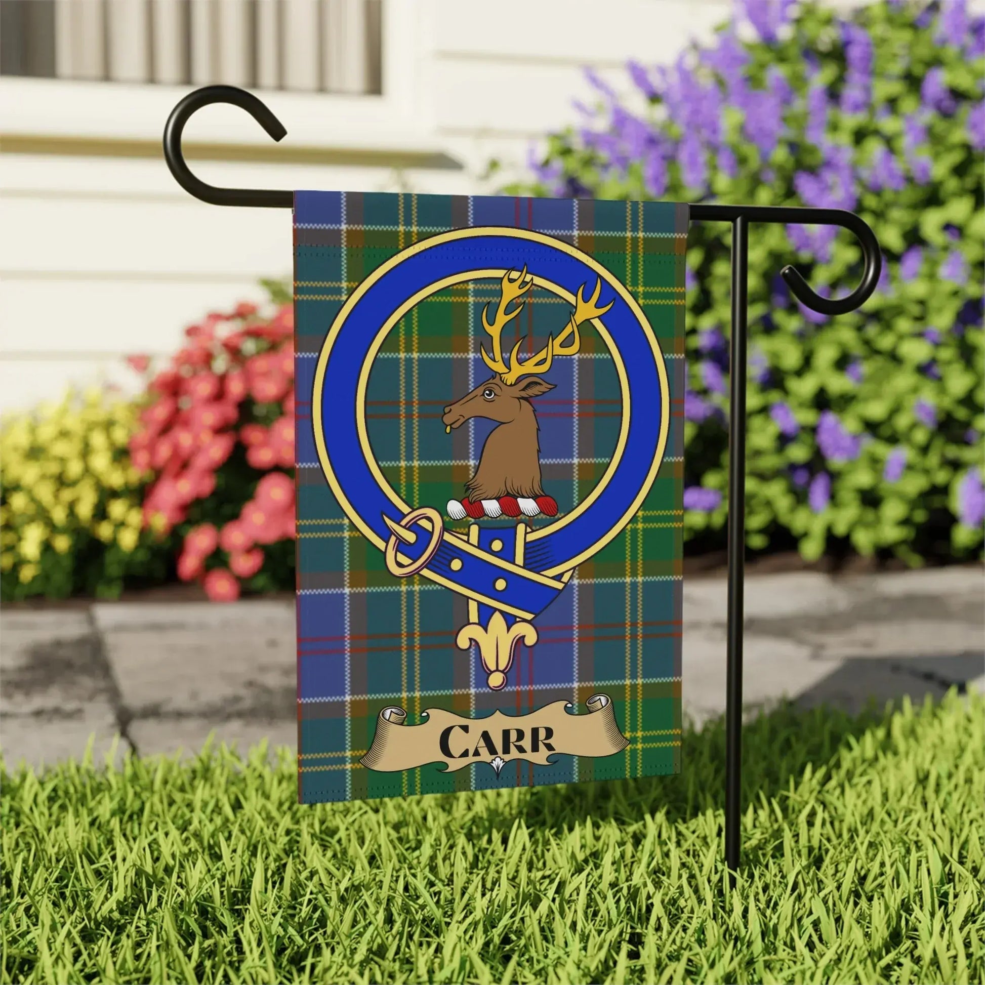 Personalized Clan Carr Deer Crest Garden Flag product