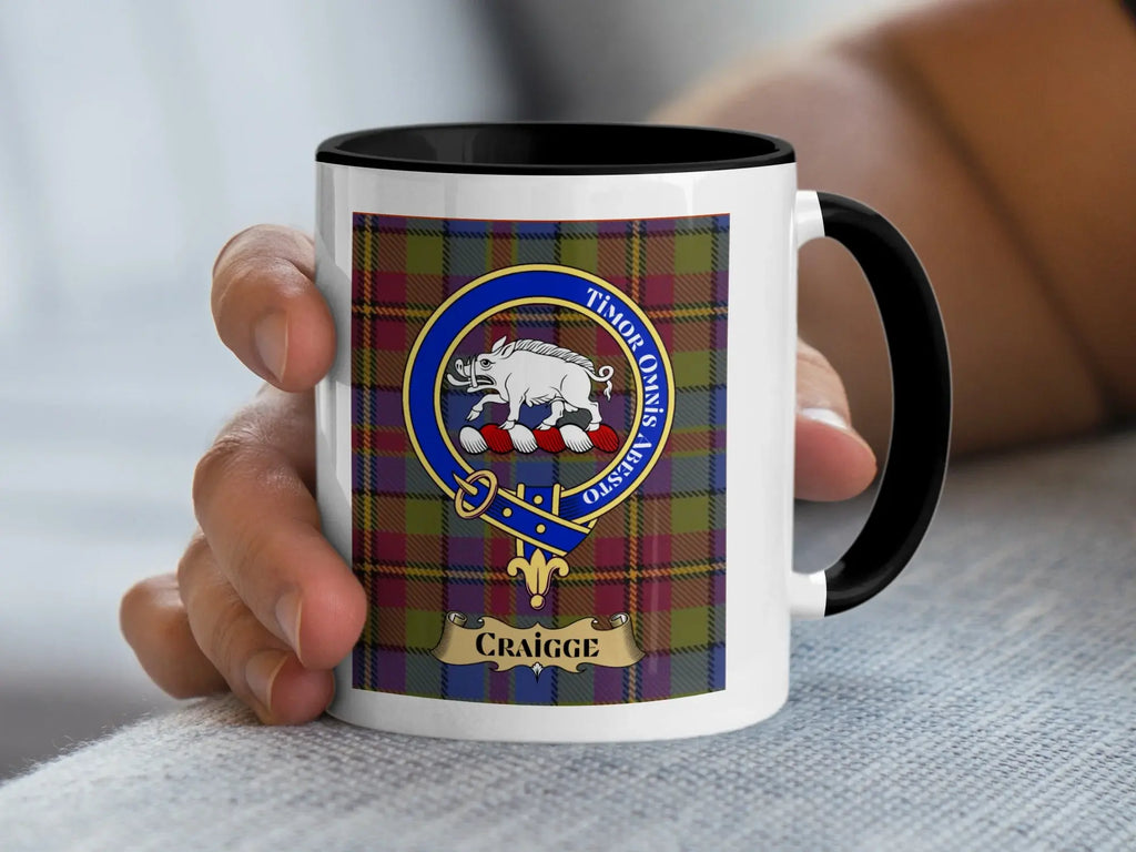 Timor Omnis Abesto Craigie Clan Tartan Mug