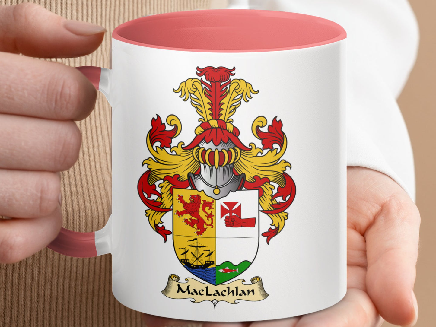 MacLachlan Scottish Coat of Arms Accent Coffee Mug - Living Stone Gifts