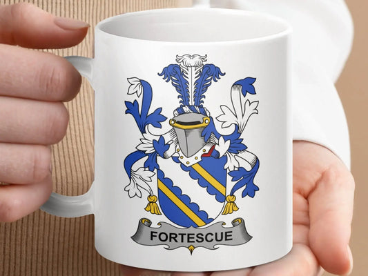 Fortescue Surname Irish Family Crest Mug - Celtic Ancestry Gifts
