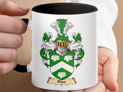 Clan Flint Scottish Coat of Arms Accent Coffee Mug - Living Stone Gifts