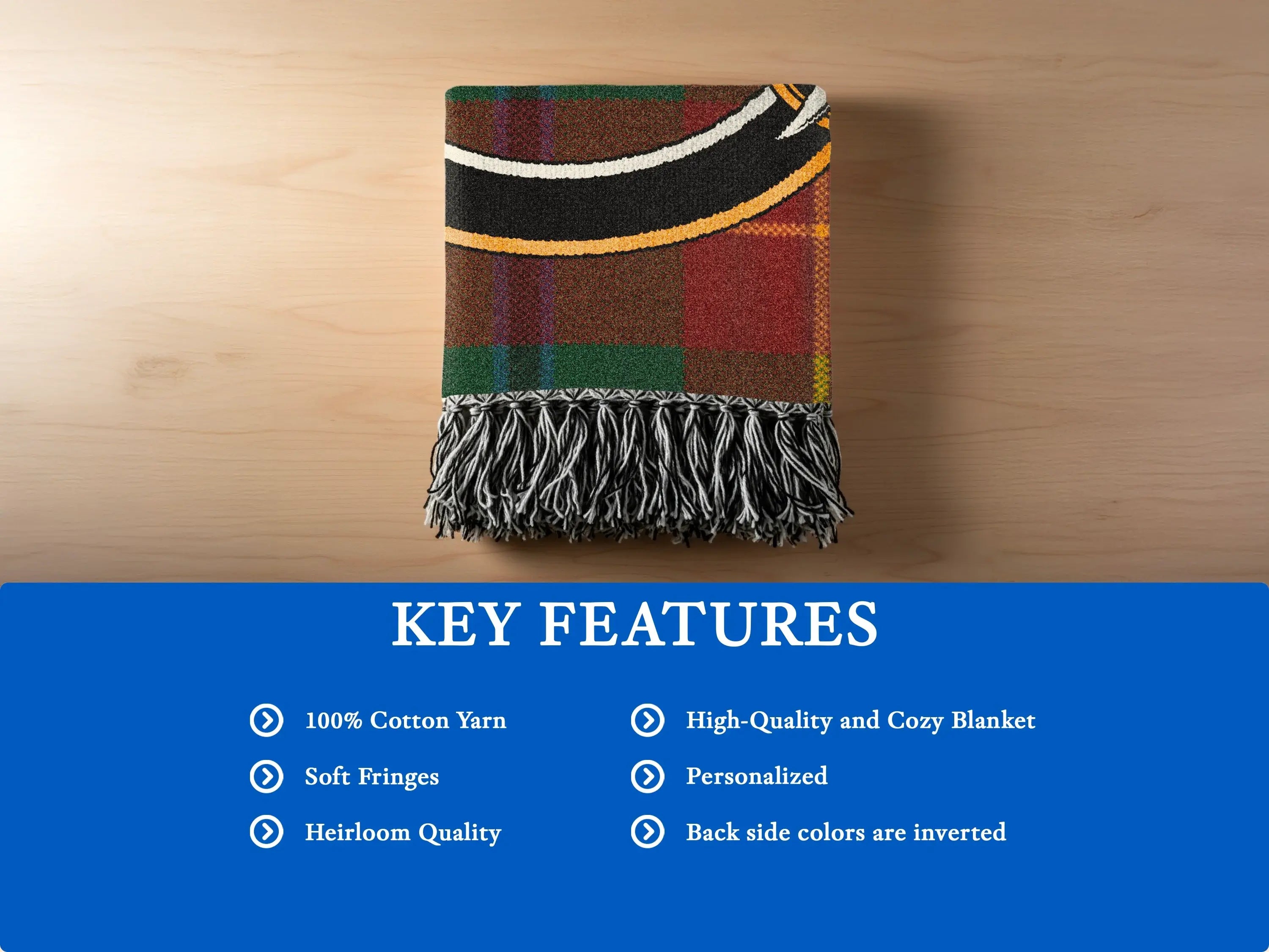 Personalized Cozy Blanket with Soft Fringes High Quality