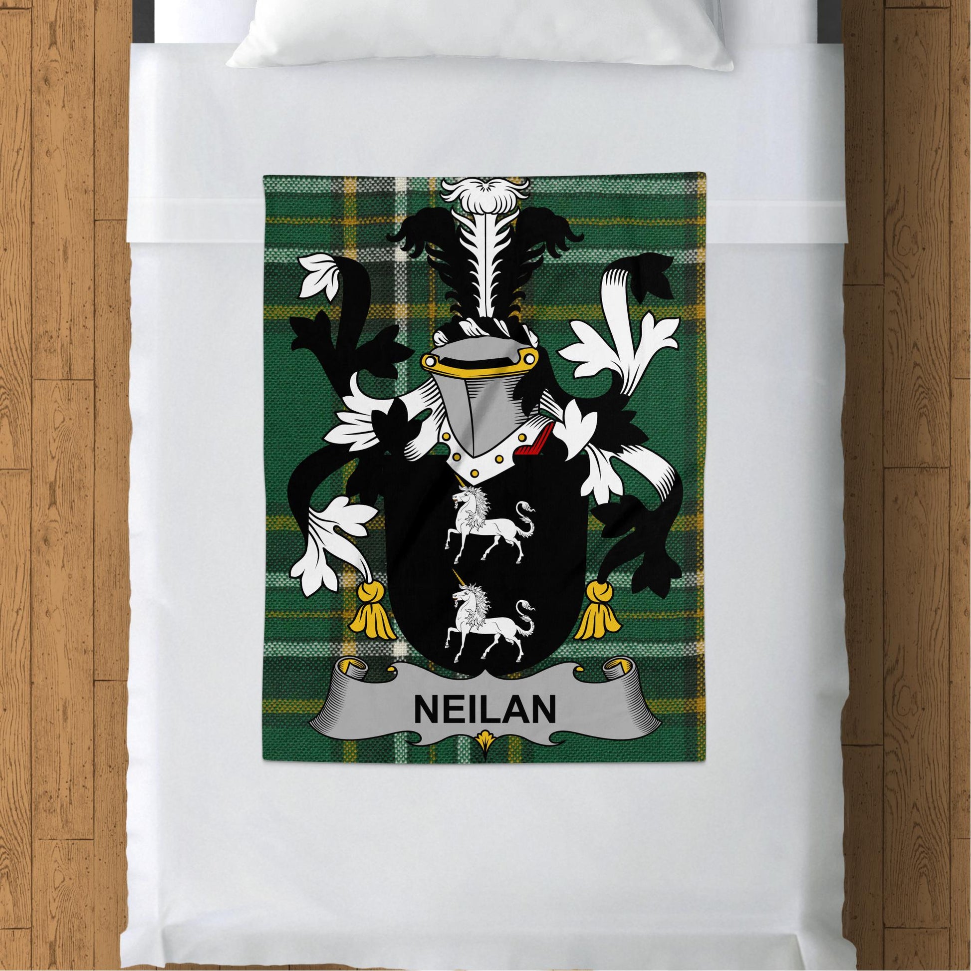 Neilan Surname Irish Tartan Throw Blanket - Living Stone Gifts