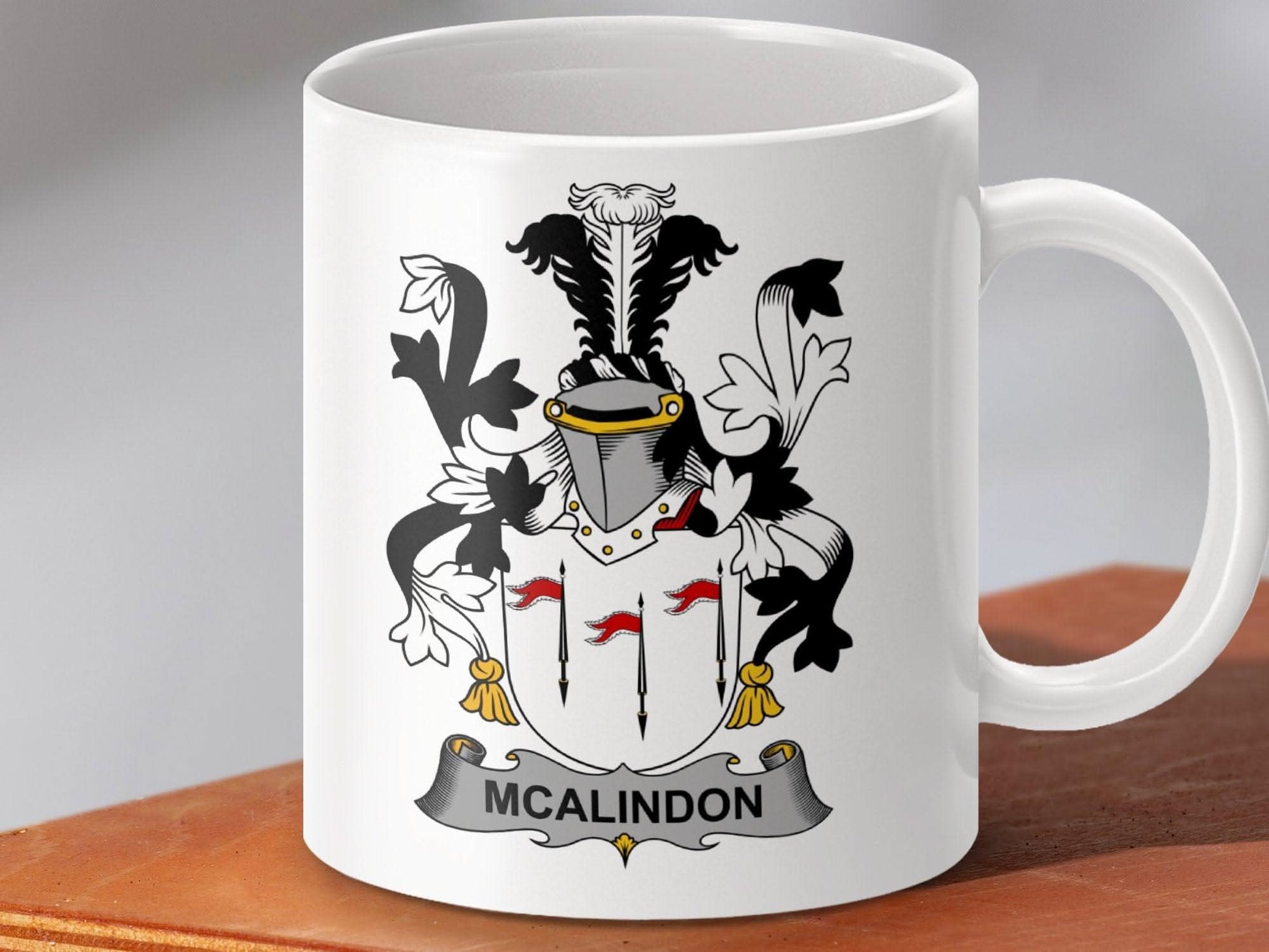 Mcalindon Surname Irish Family Crest Mug - Celtic Ancestry Gifts