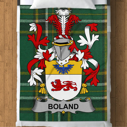 Boland Surname Irish Tartan Throw Blanket - Living Stone Gifts